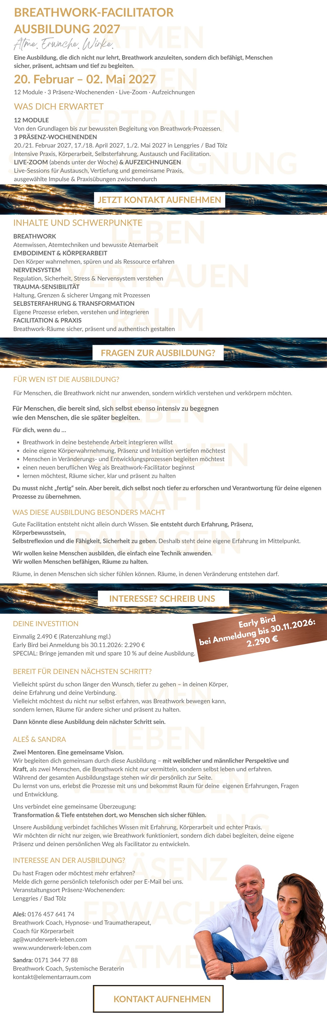 Breathwork Facilitator Ausbildung 2027 in Lenggries bei Bad Tölz